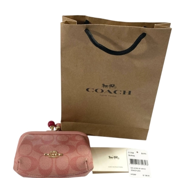 Authentic Coach Nora Kisslock Coin Case W/colorway